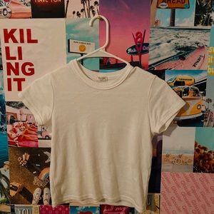 White Hailie Cropped Tee